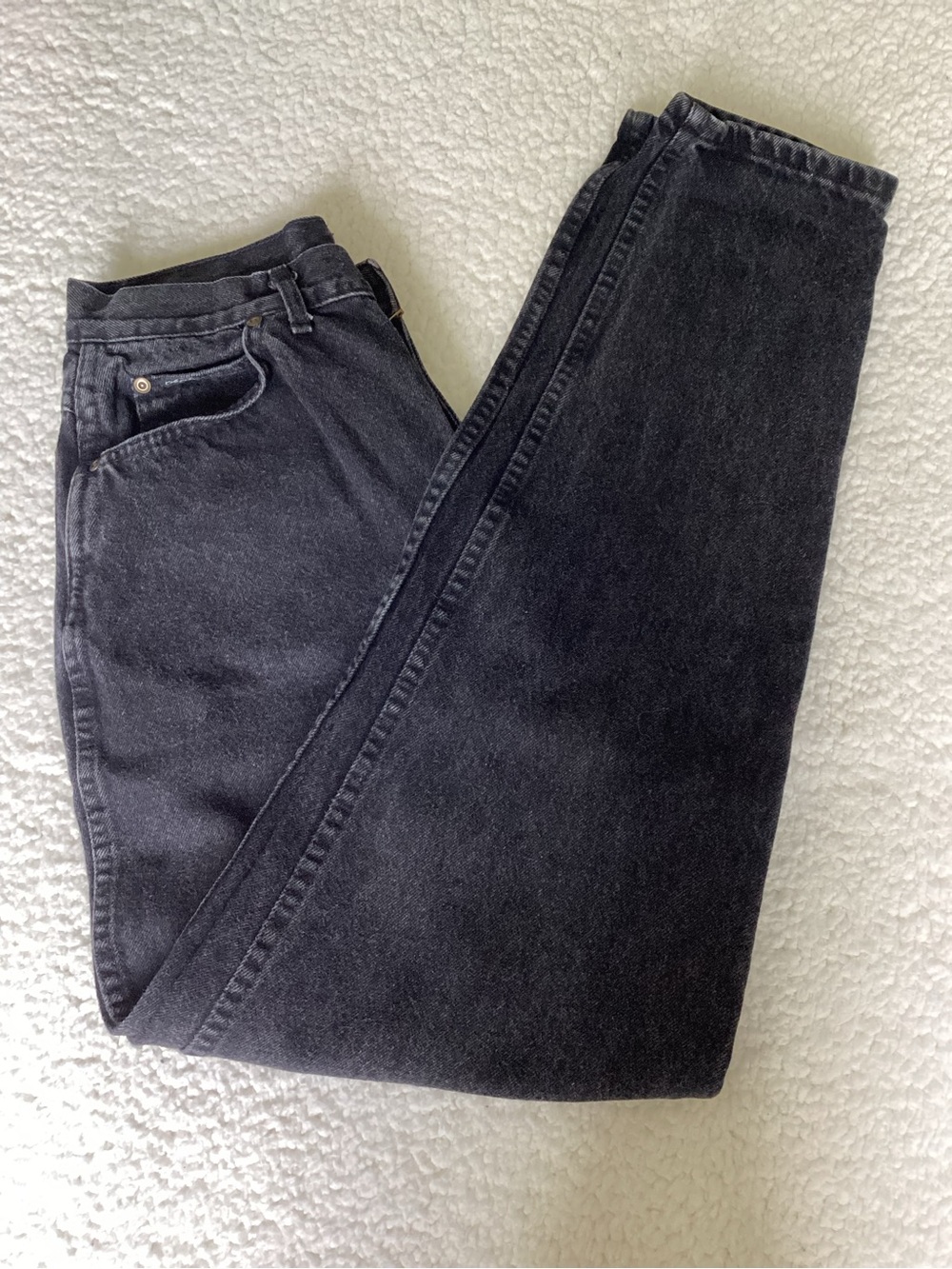 Vintage Chic Black Wash Mom Jeans Size 13 High Rise Straight 90’s Grunge Y2K